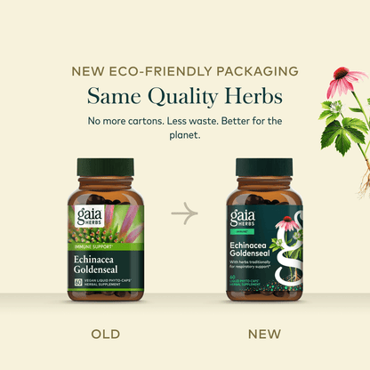 Gaia Herbs Echinacea Goldenseal Old Label Versus New Label Comparison