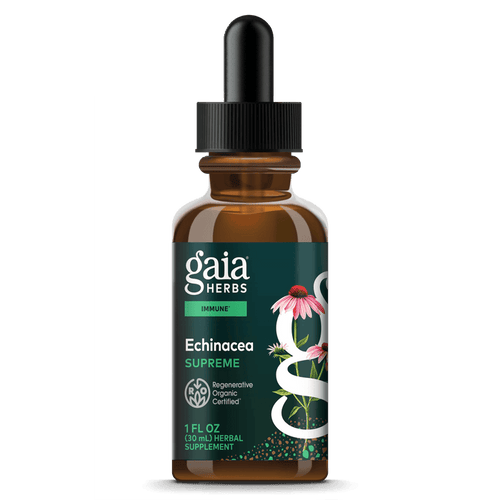 Gaia Herbs Echinacea Supreme Extract, Certified Organic for Immune Support || 1 oz