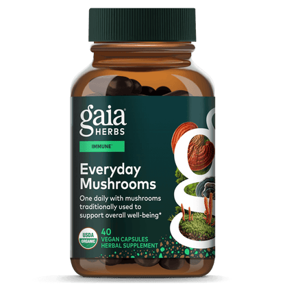 Gaia Herbs Everyday Mushrooms - Formerly - Immune Mushroom Blend || 40 ct