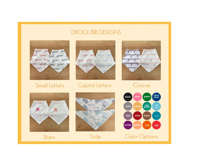 Happy Ink Personalized Drool Bibs