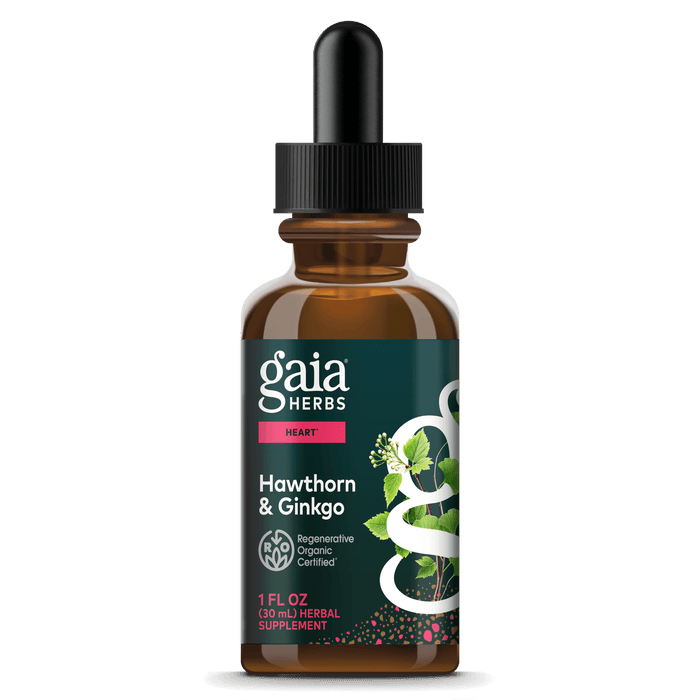 Gaia Herbs Hawthorn & Ginkgo Extract, Certified Organic for Heart Support || 1 oz