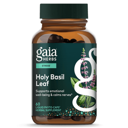 Gaia Herbs Holy Basil Capsules for Stress Support || 60 ct