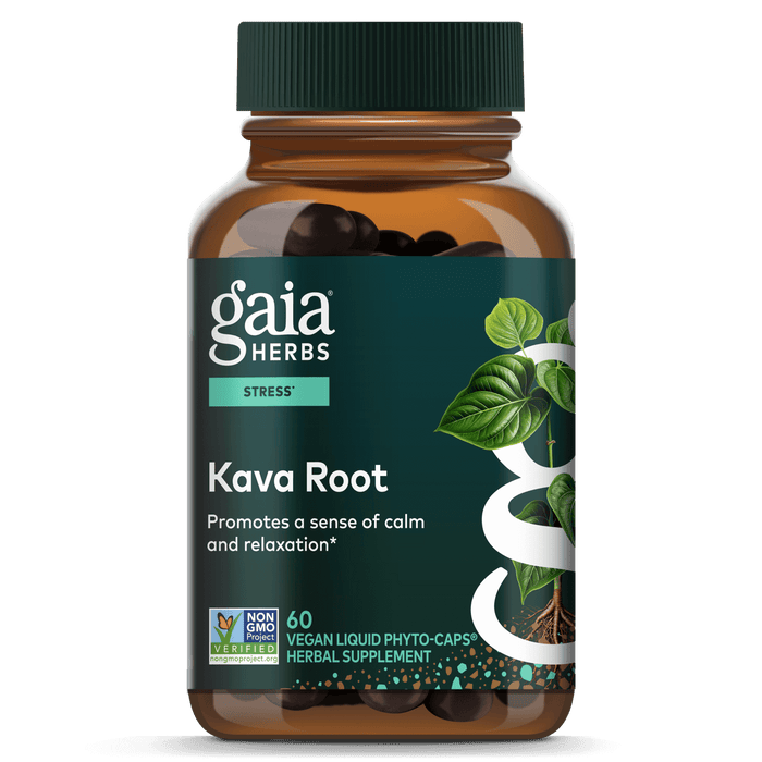Kava Root 60 Count Front Of Bottle Rendering