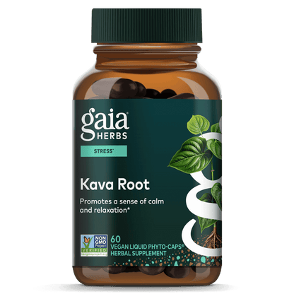 Kava Root 60 Count Front Of Bottle Rendering