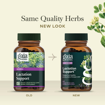 Lactation Support 60 count Old Label Versus New Label Comparison