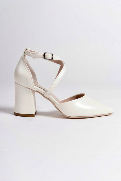 Lavinia | Ivory Criss Cross High Heels