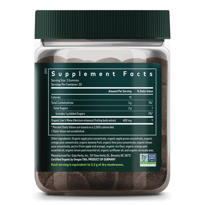 Lion's Mane Gummy Supplement Facts