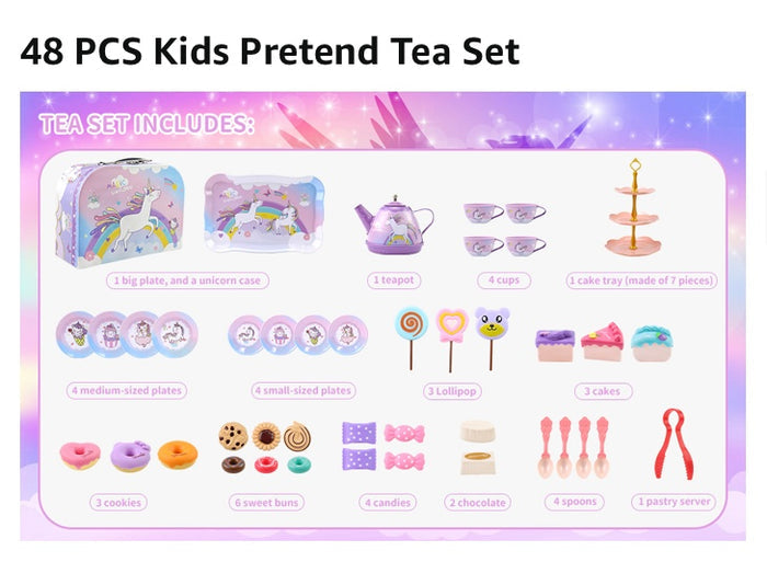 Little Fat Hugs Unicorn Tin Tea Set