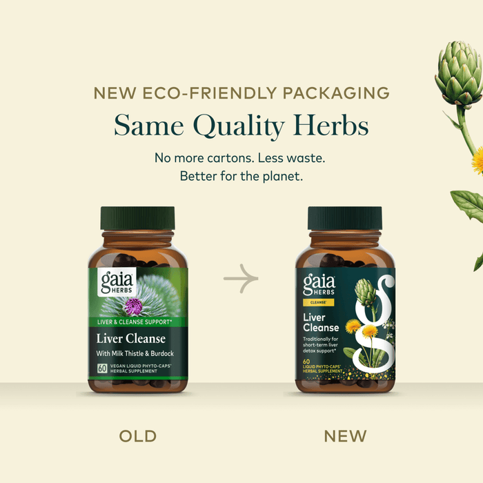 Gaia Herbs Liver Cleanse for Liver Support || 60ct Old New Comparison