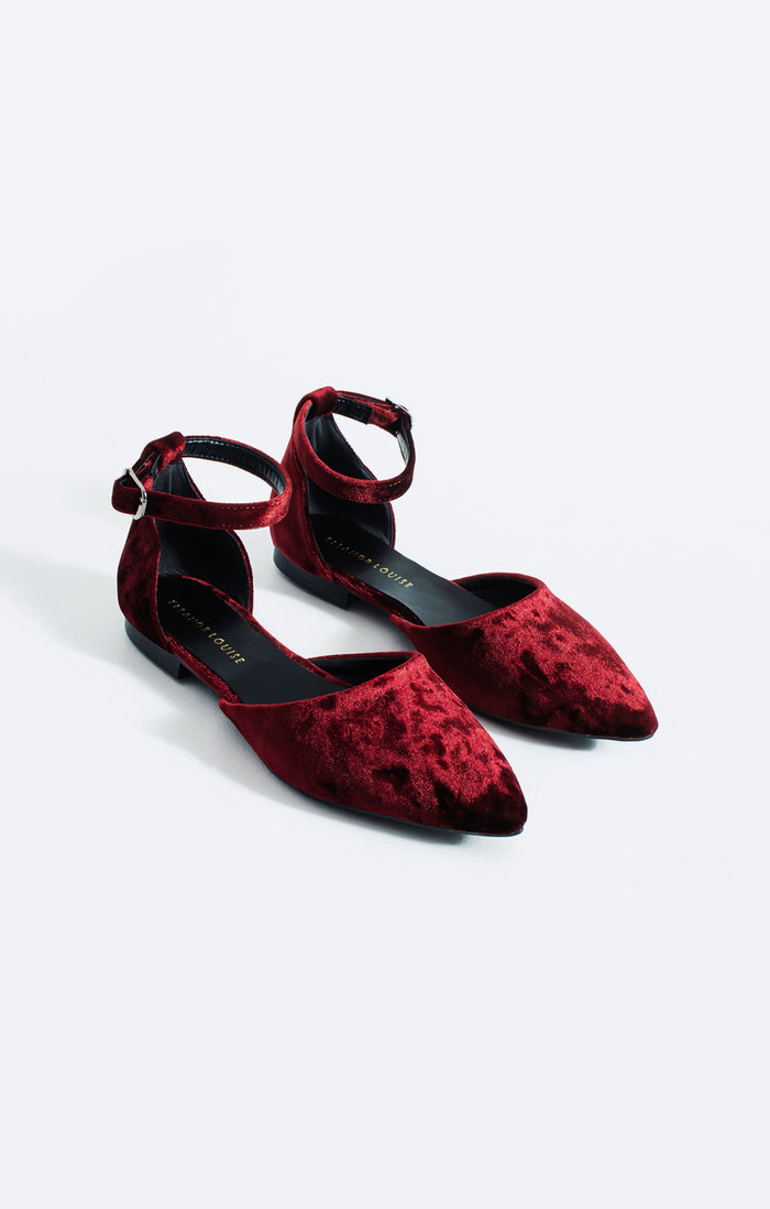 Luz | Burgundy Velvet Flats