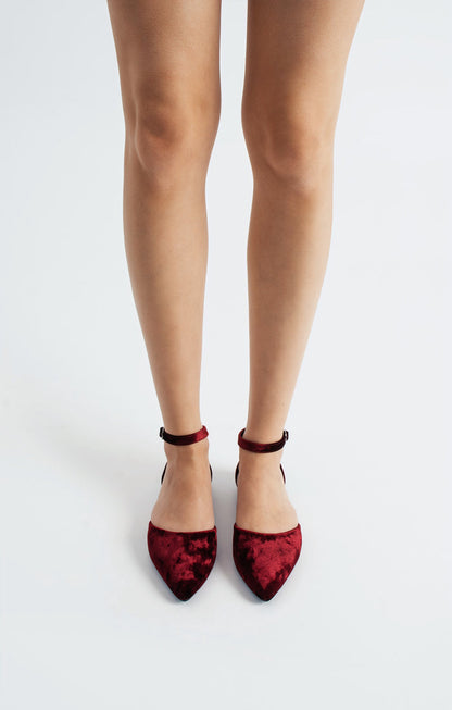 Luz | Burgundy Velvet Flats