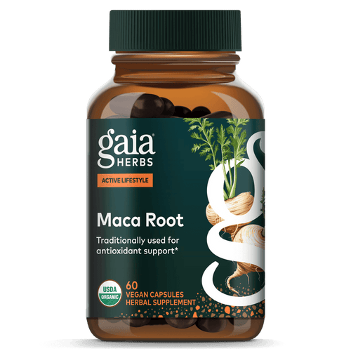 Maca Root 60 Count Front Of Bottle Rendering