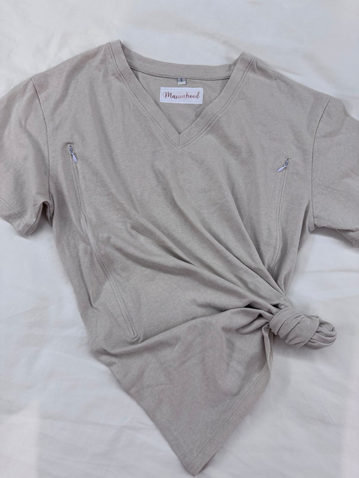 Mamahood Classic V-Neck Breastfeeding Tee