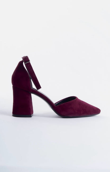 Margery | Burgundy Suede High Heels