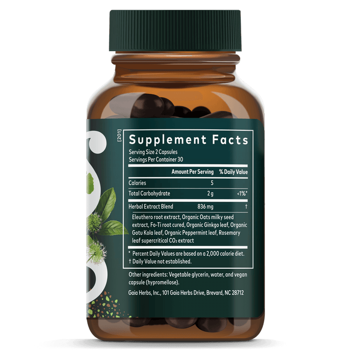Gaia Herbs Mental Alertness Supplement Facts