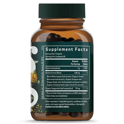 Gaia Herbs Microbiome Cleanse for Digestive Support || 60 ct Supplement Facts