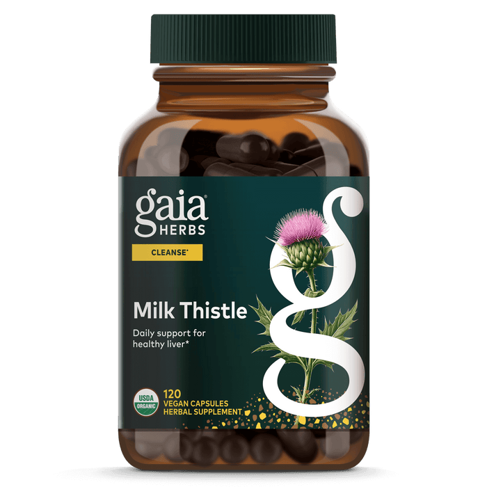 Gaia Herbs Milk Thistle Seed capsules for Liver & Cleanse Support || 120 ct