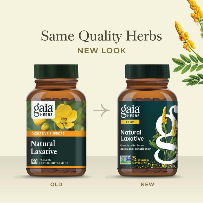 Natural Laxative 90 count Old Label Versus New Label Comparison