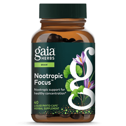 Gaia Herbs Nootropic Focus for Brain & Cognitive Support || 40 ct