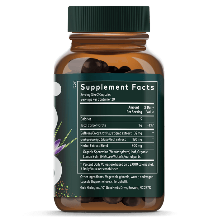Gaia Herbs Nootropic Focus Supplement Facts