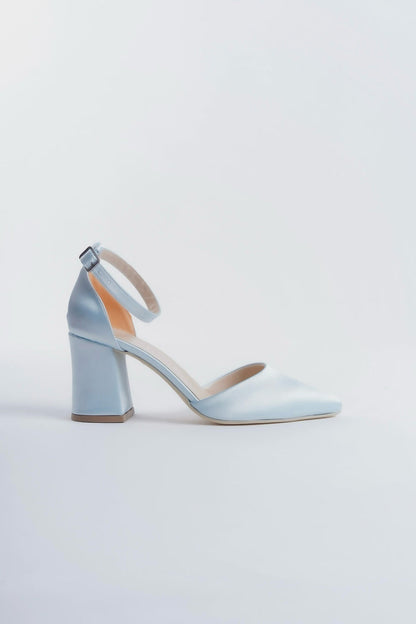 Pulcheria | Baby Blue Satin High Heels