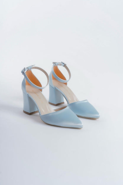 Pulcheria | Baby Blue Satin High Heels