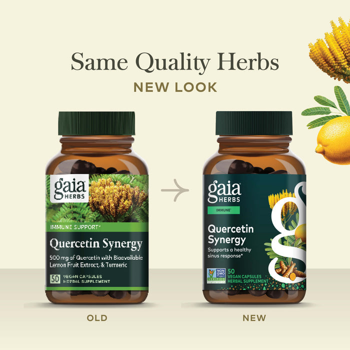 Quercetin Synergy 50 count Old Label Versus New Label Comparison
