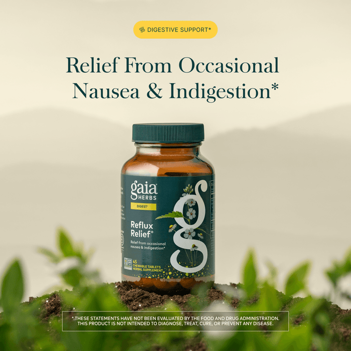 Gaia Herbs Reflux Relief for Digestive Support || 45 ct Claims
