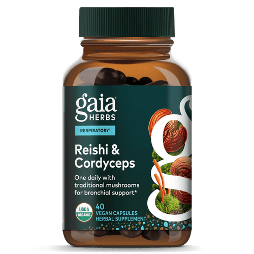 Gaia Herbs Reishi & Cordyceps formerly Respiratory Mushroom Blend || 40 ct