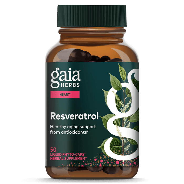 Gaia Herbs Resveratrol supplement 150 mg for Heart Support || 50 ct