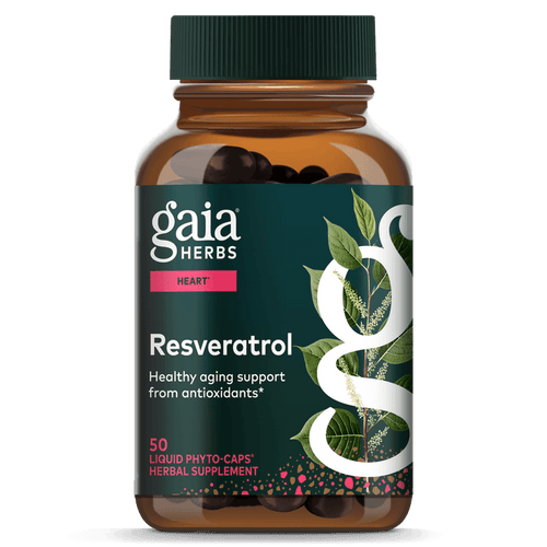 Gaia Herbs Resveratrol supplement 150 mg for Heart Support || 50 ct
