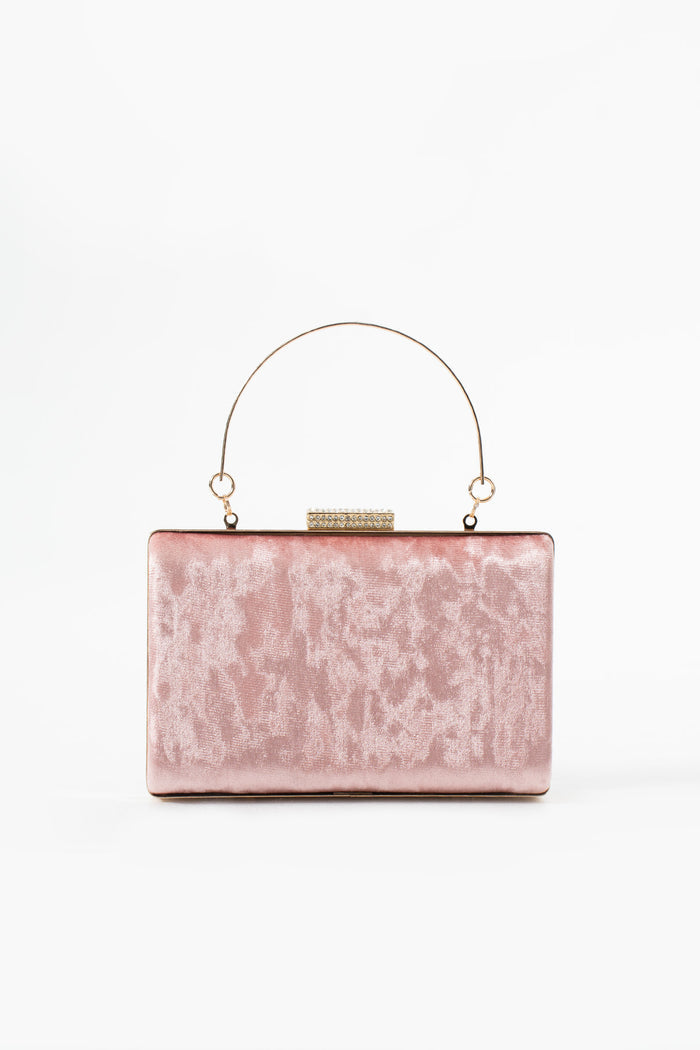 Rose Velvet Bridal Evening Clutch Bags with Chain