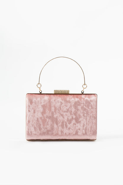 Rose Velvet Bridal Evening Clutch Bags with Chain