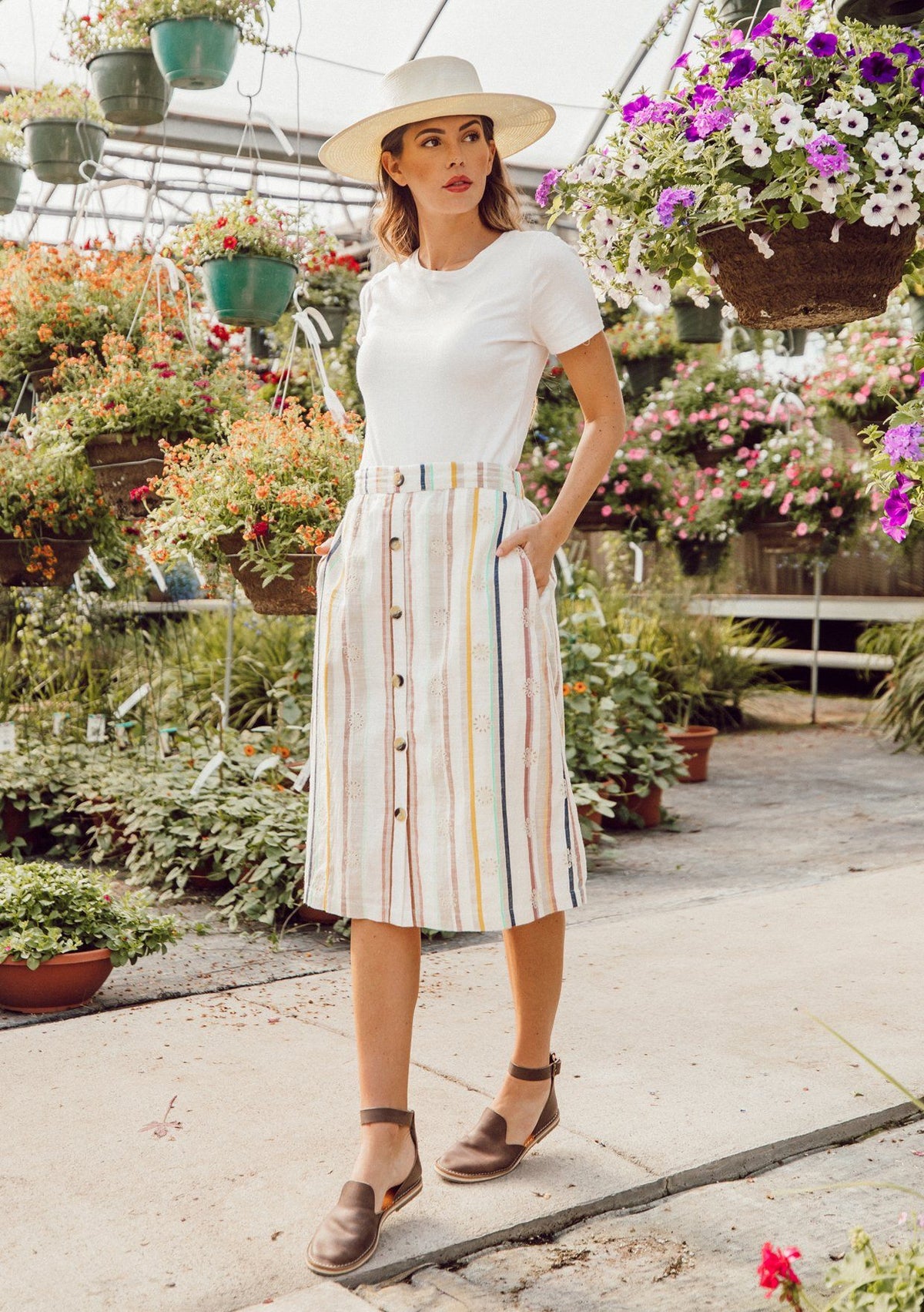Roselyn Striped Skirt
