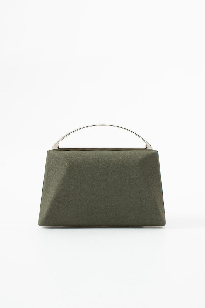 Sage Green Suede Bridal Evening Clutch Bags with Chain
