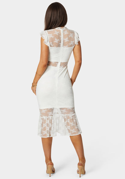 Illusion Lace Midi Dress