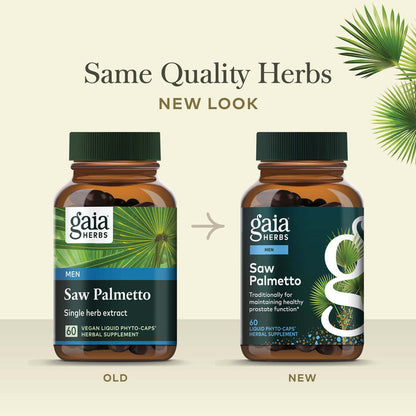 Saw Palmetto 60 count Old Label Versus New Label Comparison