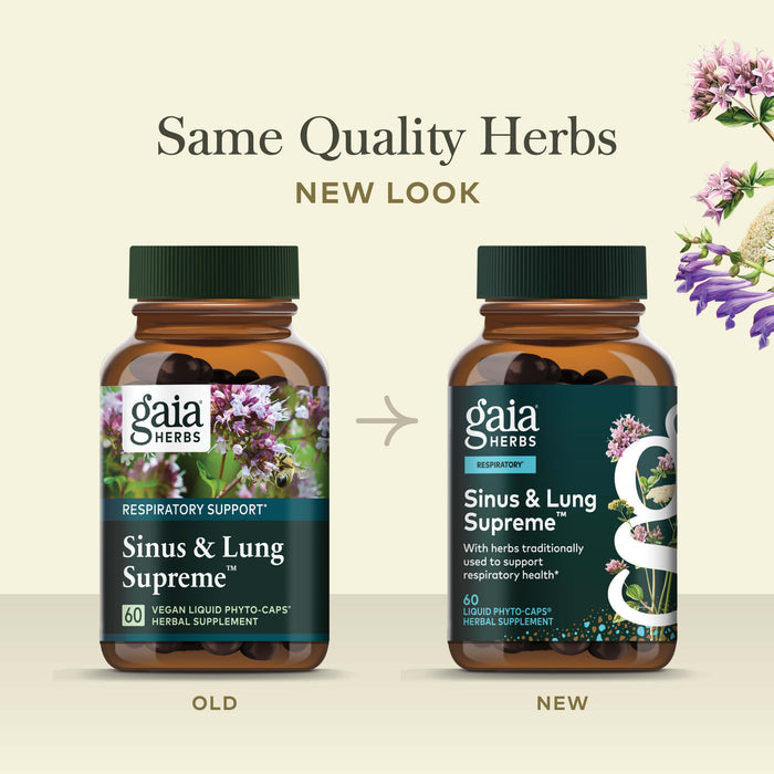 Sinus & Lung Supreme 60 count Old Label Versus New Label Comparison