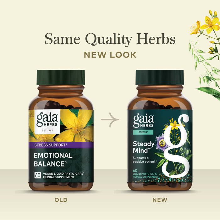 Steady Mind (Formerly Emotional Balance) 60 count Old Label Versus New Label Comparison
