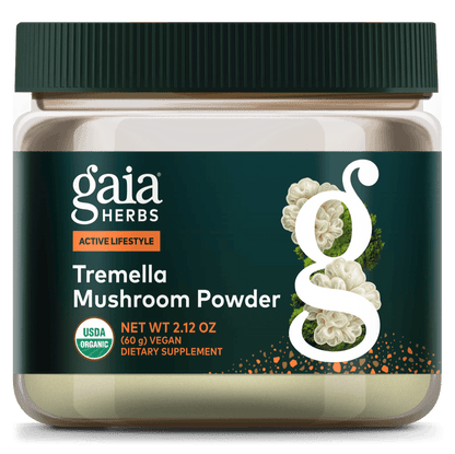 Gaia Herbs Tremella Mushroom Powder 2.12 Oz || Front of Bottle