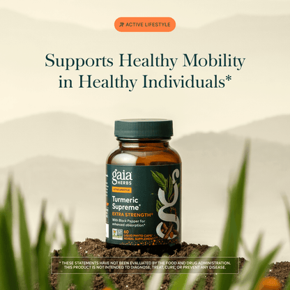 Gaia Herbs Turmeric Pills for Foundational Support || 60 ct Claims