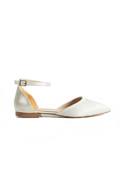 Ursule | Ivory Satin Flats