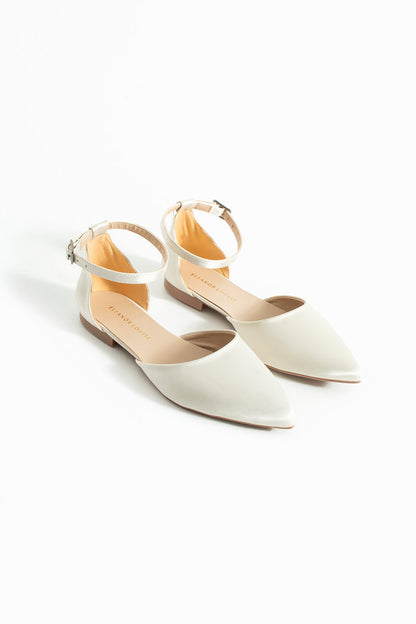 Ursule | Ivory Satin Flats