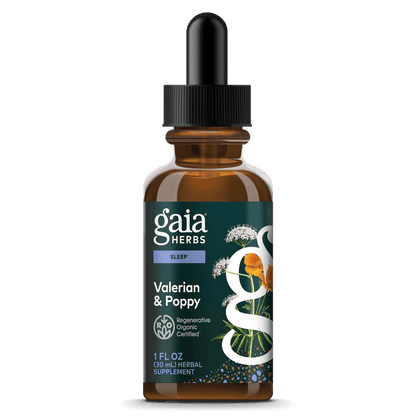 Gaia Herbs Valerian & Poppy Extract, Certified Organic for Sleep Support || 1 oz
