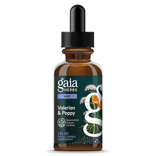 Gaia Herbs Valerian & Poppy Extract, Certified Organic for Sleep Support || 1 oz