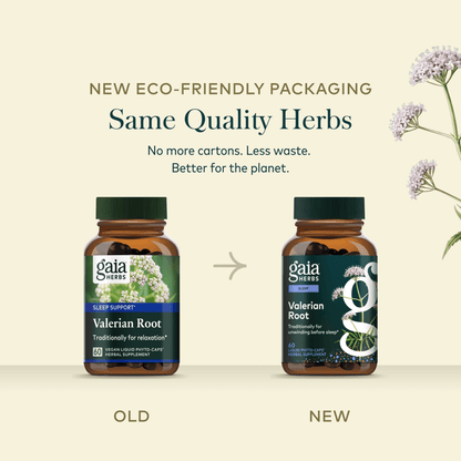 Gaia Herbs Valerian Root Pills for Sleep || 60ct Old New Comparison