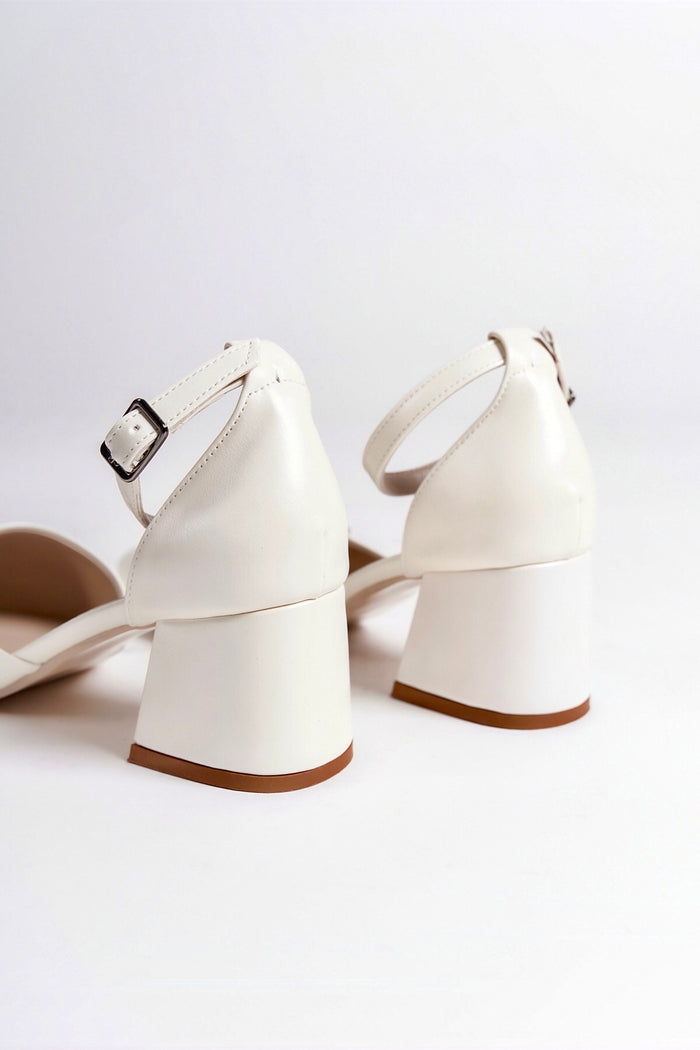 Valora | Ivory Crystal Rhinestone Mid Heels