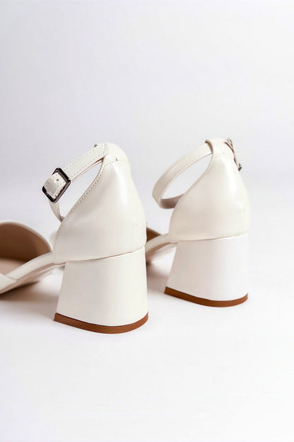 Valora | Ivory Crystal Rhinestone Mid Heels
