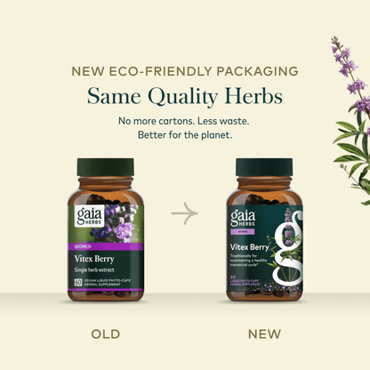 Vitex Berry 60 Count Old New Comparison