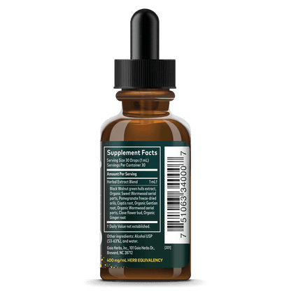 Wormwood Black Walnut Supreme Supplement Facts Bottle